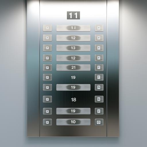 an elevator with its buttons to select a number, modern style, light colors