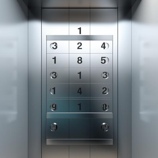 an elevator with its buttons to select a number, modern style, light colors