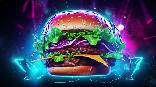 neon burger twitch banner background --ar 16:9