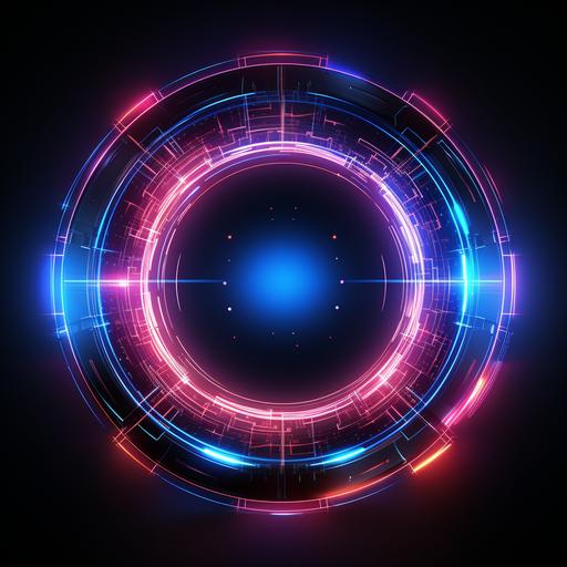neon edm background, 3d, logo circle, network management and administrator --s 250