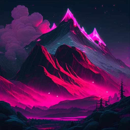 neon wallpaper pink mountain 1920x1080