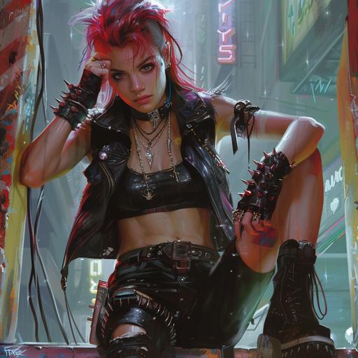 netrunner and connection to Delphi Gender Non-Conforming, heterosexual English Rebellious, anti-social and violent Gang Colors (Dangerous, violent, rebellious) Short and spiked Spiked boots or heels --v 6.0