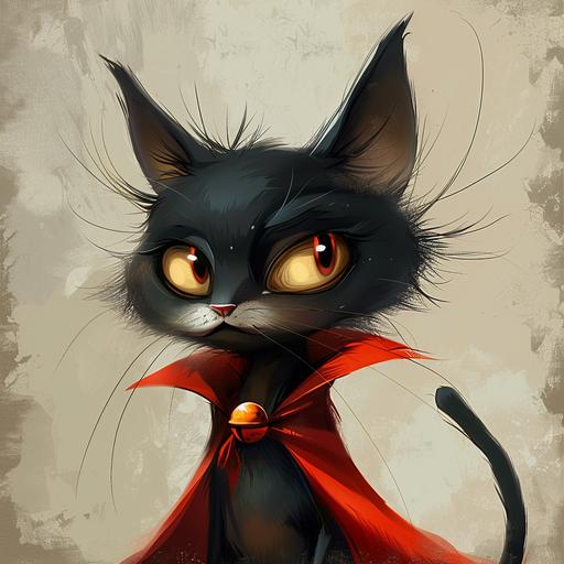 new age cartoon style cat vampire --v 6.0