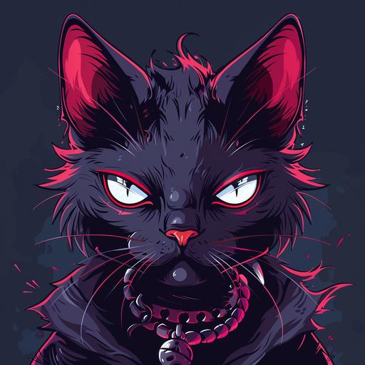 new age cartoon style cat vampire --v 6.0