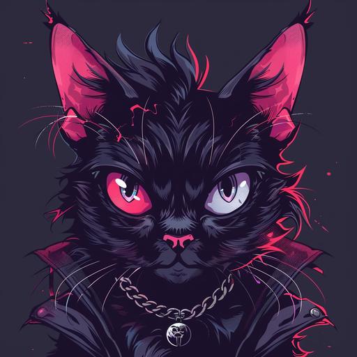 new age cartoon style cat vampire --v 6.0