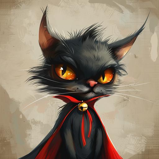 new age cartoon style cat vampire --v 6.0