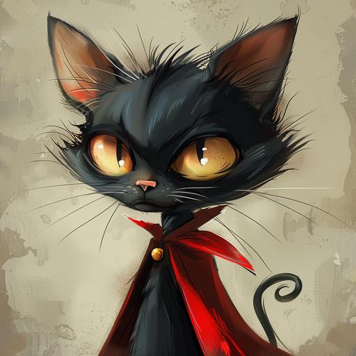 new age cartoon style cat vampire --v 6.0