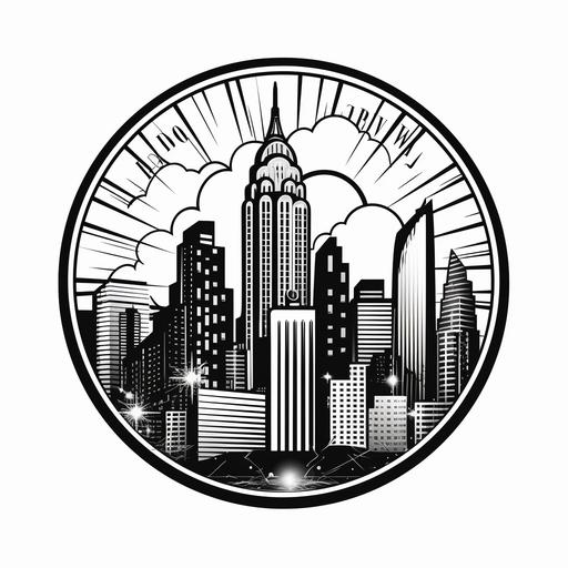 new york City skyline vector logo 4 buildings
