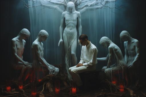 shimmering ethereal vintage gay treatment therapy by mormon missionaries , photography by by Bruce Weber, Zdzislaw Beksinski --style raw --s 259 --ar 3:2