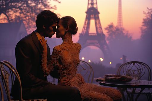 streets of paris, Meet me at midnight Starin' at the ceilin' with you I feel (I feel) the lavender haze creepin' up on me JFK kennedy , photography by annie leibovitz, Slim Aarons, H.r. Giger , desertpunk outback --c 33 --style raw --s 250  --ar 3:2