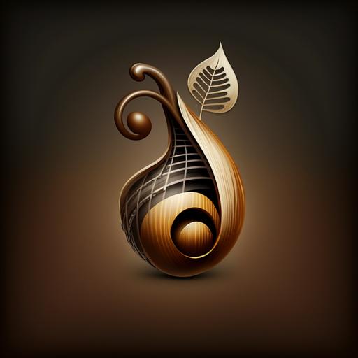 musical note in the form of an acorn creative logo