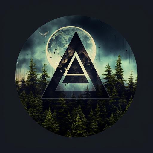 occult triangle symbol mountain magic witch weed leaf dark atmospheric
