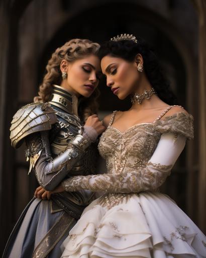 oh damn….we still on caldera? Ok….time to make more badass lesbian latina weddings to tide myself over until the next word (medieval brides, one dressed as a princess and the other dressed as a knight) ￼ --ar 8:10