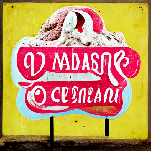 old fashioned ice cream store sign