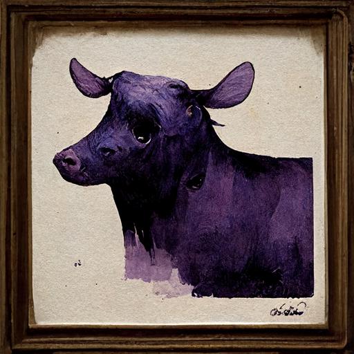 old purple cow in French