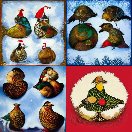 on the fifth day of Christmas my true love sent to me five golden rings, four calling birds three French hens two turtle-doves and a partridge in a pear tree