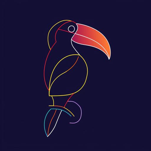 one line logo, abstract, toucan --v 6.0