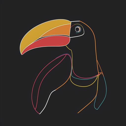 one line logo, abstract, toucan --v 6.0