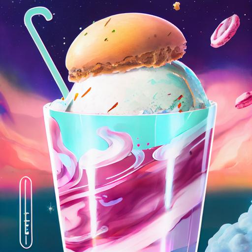 ootbeer float ice cream at the spacestation at the edge of infinities tricicle --upbeta --v 4