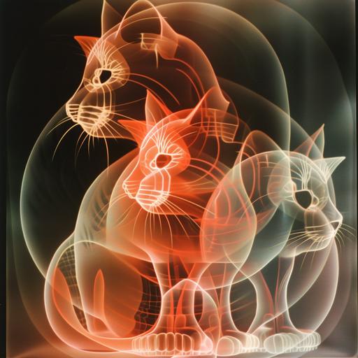 op art luminogram of clockwork cyborgs cats on mars --v 6.0 --s 750