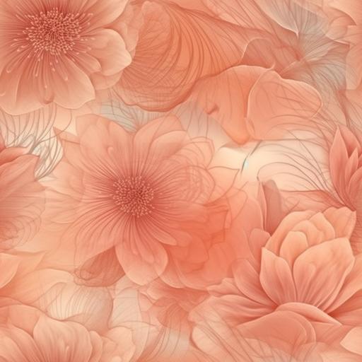 organza flowers texture wallpaper peach, powder pink repeating pattern --tile --upbeta --v 5 --s 750 --q 2
