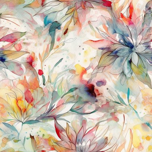 organza, watercolor, floral, lines, splashes, wallpaper, texture ,repeating pattern , clean white background --tile --upbeta --v 5 --s 750 --q 2 --q 1