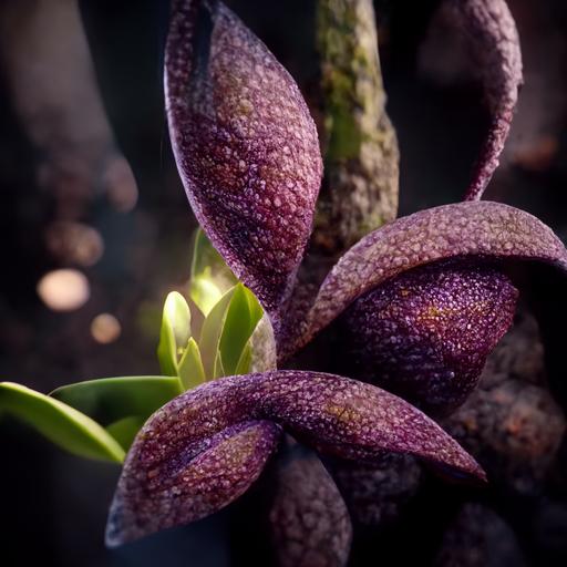 orquidea morada en una pecera 4k foto realista cinematic