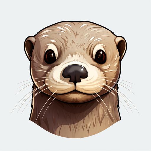 otter, animal head, simple, cute, animal stickers, vector design