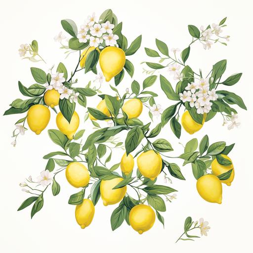 painting, lemon pattern