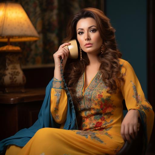 pakistani drama actress photoshoot during attending phone call
