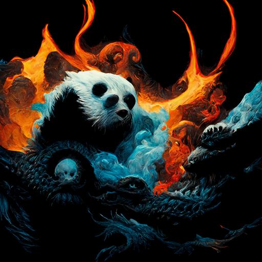 panda, dragon, hades, lava, underworld, ice