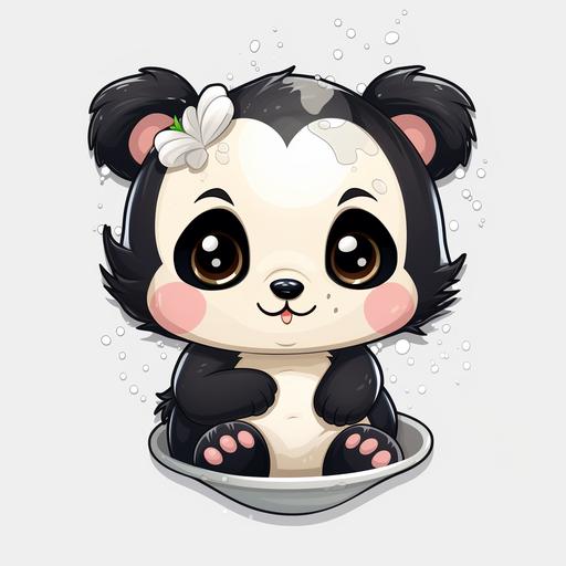 panda, stickers, shampoo,animals, female,hairline,beauty,phone stickers, Bambú, Cartoon.