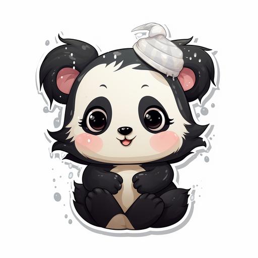 panda, stickers, shampoo,animals, female,hairline,beauty,phone stickers, Bambú, Cartoon.