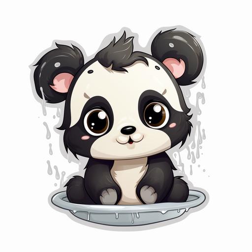 panda, stickers, shampoo,animals, female,hairline,beauty,phone stickers, Bambú, Cartoon.