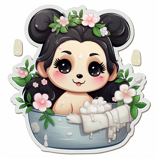 panda, stickers, shampoo,animals, female,hairline,beauty,phone stickers, Bambú, Cartoon.