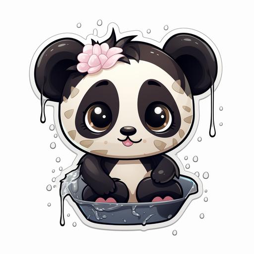 panda, stickers, shampoo,animals, female,hairline,beauty,phone stickers, Bambú, Cartoon.