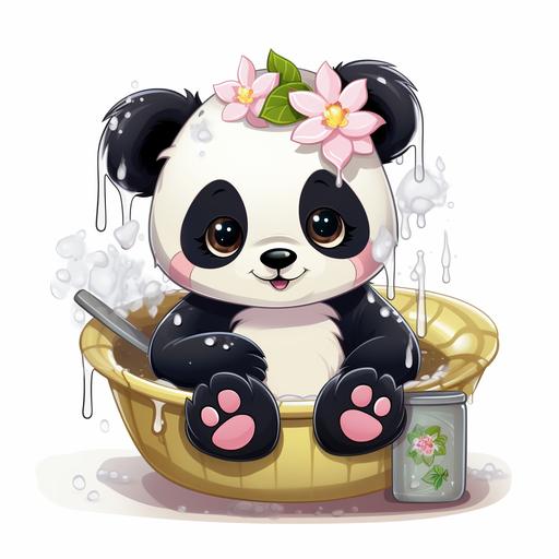 panda, stickers, shampoo,animals, female,hairline,beauty,phone stickers, Bambú, Cartoon.