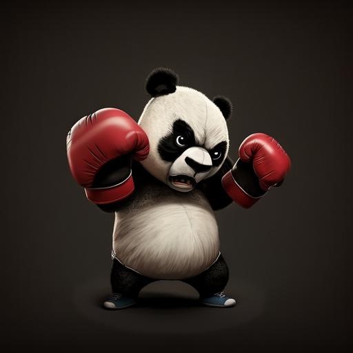 panda with boxing gloves, cartoon