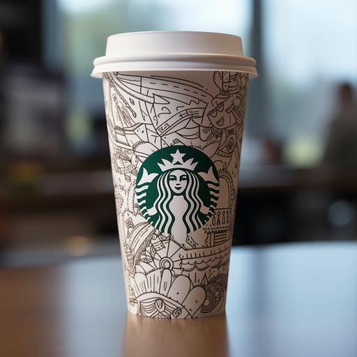 paper cup plane white similar to Starbucks cup --v 5.2