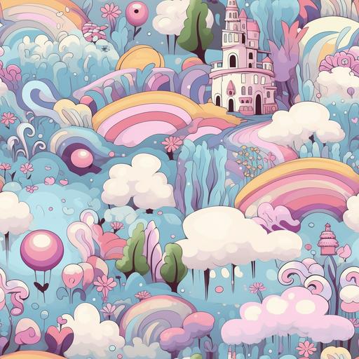 pastel dream seamless cartoon --tile