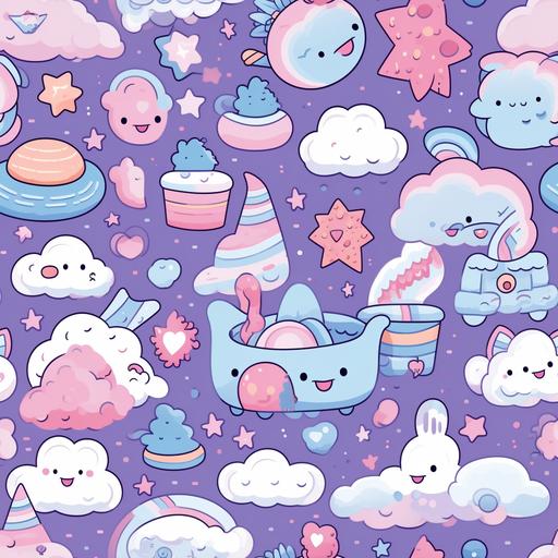 pastel dream seamless cartoon --tile