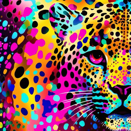 pattern, Lisa Frank inspired, leopard print, sparkly--ar 16:9