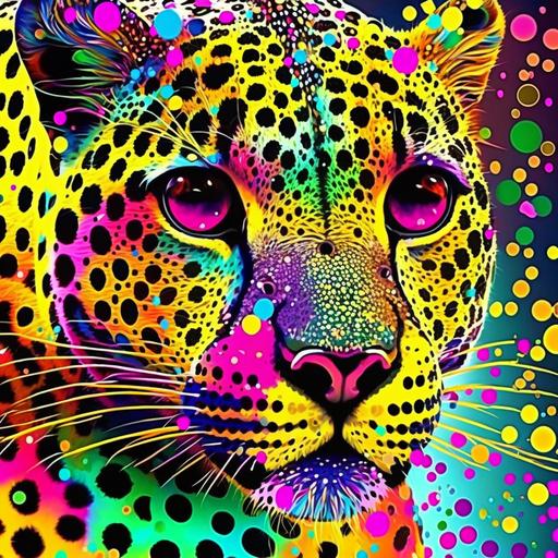 pattern, Lisa Frank inspired, leopard print, sparkly--ar 16:9