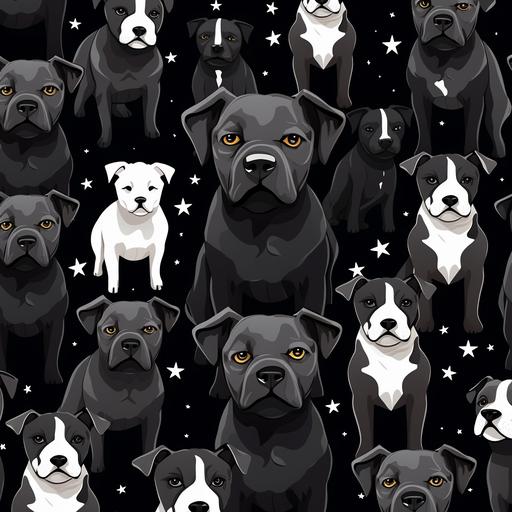 pattern black pitbull puppies cartoon