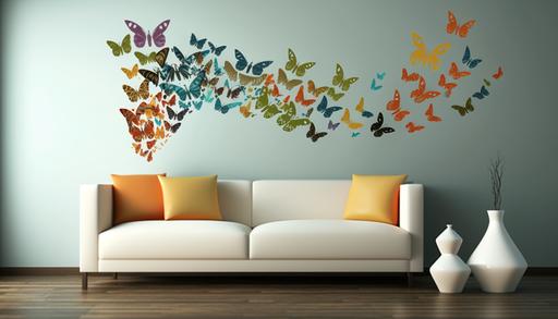 pattern butterflies Vinyl wall sticker, modern style of all colors --ar 16:9 --v 4