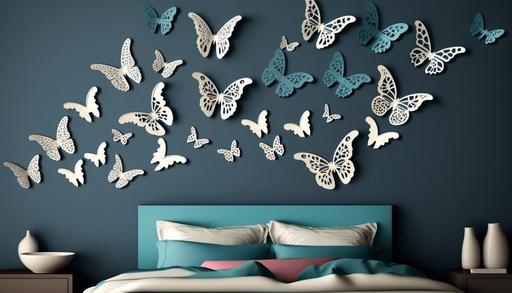 pattern butterflies Vinyl wall sticker, modern style of all colors --ar 16:9 --v 4