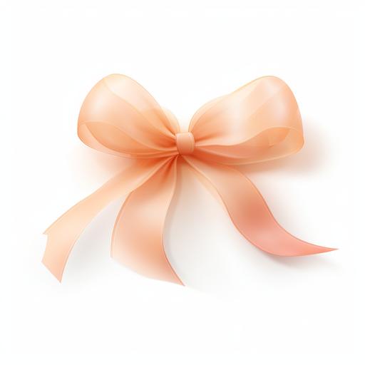 peach color corner ribbon; with transparent background