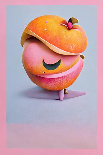 peach emoji character, orange and pink, lovely funny cute, high 3D details, High Resolution, ultra high details, 200mm --c 12 --s 1000 --ar 2:3 --s 5000 --q 2 --v 3