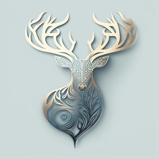 pearl-coloured deer logo, magic