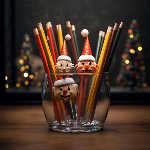 pencils in the glass funny christmas vibe